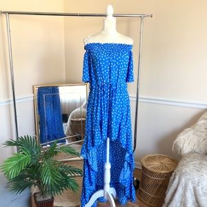 VICI Off Shoulder Hi Low Floral Maxi Dress M